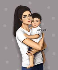 4 789 likes 428 comments sara ahmed sarra art on instagram ابن اختي هو ابني التي لم تلده بطني sarra art mother daughter art mom art