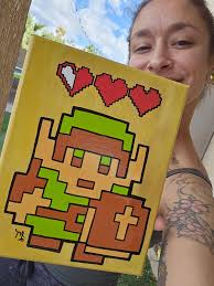 The Hero 8x10inch Acrylic Canvas Painting. Video Game Nostalgia. Legend of  Zelda Fanart.