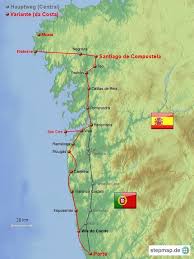 Caminho Portugues Da Costa Jakobsweg Karte Jacobsweg Portugues