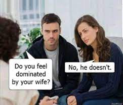 Do You Feel Dominated By Your Wife No He Doesnt Meme Memezila Com