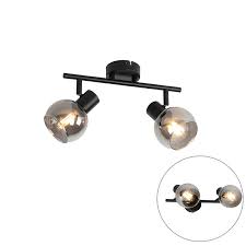 Buy online or at a store near you. Art Deco Ceiling Lamp Black With Smoke Glass 2 Light Vidro Lampandlight