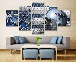 Framed Dallas Cowboys Canvas Painting 5 Pcs Wall Art Sport Football Home Decor Cowboy Home Decor Home Decor Football Wall Art