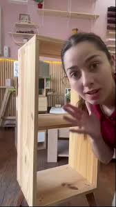 Mueble Mesa Mesita Luz Cubo Doble Pata Madera Living Estante