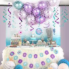 Check spelling or type a new query. Under The Sea Theme Party Decorations Hanging Swirls Banner Latex Balloons Paper Fans For Little Mermaid Birthday Party Supplies Party Diy Decorations Aliexpress