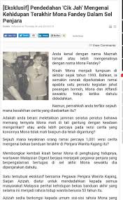 Kisah tali gantung di penjara pudu. Abang Baik Kisah Mona Fandey Yang Diceritakan Oleh Facebook