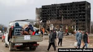 Война в Украине. Эвакуация из-под бомбежек