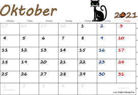 Du kan velge enda flere innstillinger og skrive ut kalenderen. Almanacka Oktober