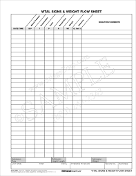 Vital records, data and statistics forms. Vital Signs Flow Sheet Record Of Month Convenient Form