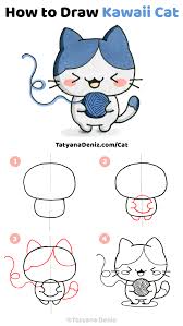 How to draw kawaii easy animals. How To Draw Kawaii Cat With Easy Step By Step Drawing Tutorial