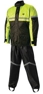 nelson rigg stormrider 2 piece rain suit sr 6000 black hi visibility neon