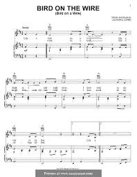 Bird On The Wire Bird On A Wire Sheet Music Printable Sheet Music Lead Sheet