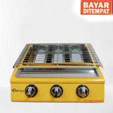 Happy call grill roasted pan alat panggang panggangan sate sosis burge: Kompor Gas Panggangan Pemanggang Sosis Roaster 3 Tungku Bbq Grill Harga Promo Lazada Indonesia