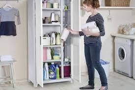 I found some very affordable metal shelving brackets and uprights at lowes.the uprights set me back $10 and. The Best Broom Closets For Decluttering Your Space