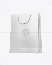 Matte Paper Shopping Bag Mockup Half Side View Hero Shot In Bag Sack Mockups On Yellow Images Object Mockups Bag Mockup Paper Shopping Bag Psd Template Free