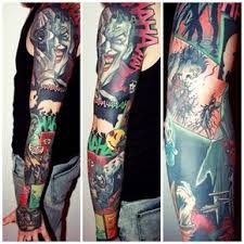 35 Amazing Comic Book Tattoos Comic Book Tattoo Batman Tattoo Sleeve Comic Tattoo