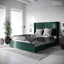 Finding the right king size bed headboard for you depends on which features you favour. Fulvia Upholstered Velvet Headboard Green