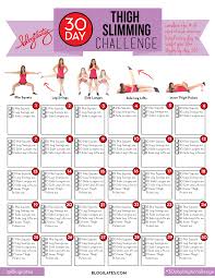 The Official 30 Day Thigh Slimming Challenge Fitness Body Workout Challenge 30 Day Fitness