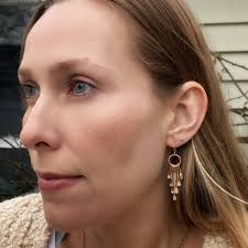 Gold Circle Fringe Earrings