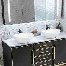 Unique bathroom sinks, glass vessel sinks, glass vessel basins, modern glass sinks, small glass sinks, hand painted glass sinks and more. Costway Oval Bathroom Basin Ceramic Vessel Sink Bowl Vanity Porcelain On Sale Overstock 18004756