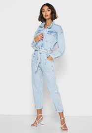 Buy Mango Blue Button Detail Denim Jumpsuit For Women In Dubai Abu Dhabi 67084761