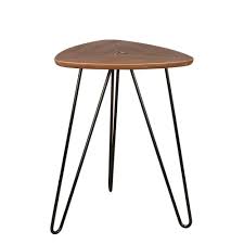 Glitzhome 22 24 In H Modern Walnut Color Side Table 1002202753 Wood End Tables Walnut Table Top Walnut Table