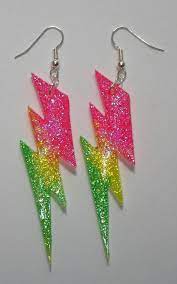 Crystal Asteroids 80s Jewelry Neon Rainbow Fun Earrings