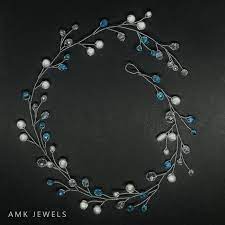 Wedding Hair Vine Crystal Hair Vine Blue Wedding Hair Vine Hair Vine For Bride Wedding Hair Piece Blue Hair Piece Hair Piece For Bride Crystal Hair Vine Bride Hair Vine Blue