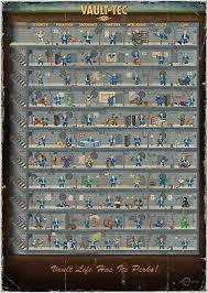 Fallout 4 Perk Chart Poster Vault Tec Ps4 Xbox One Very