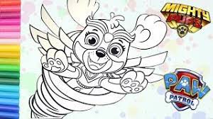 Paw patrol mighty pups skye coloring pages for kids youtube fantastic page photo inspirations maxresdefault. Coloring Paw Patrol Mighty Pups Skye Glitter Funtime Youtube