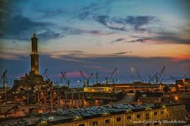 Tramonto nel porto di Genova Vb61 2492204