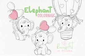 When the online coloring page has loaded, select a color and start clicking on the picture to color it in. Baby Elephant Colorings Elephant Line Grafico Por Cosyartstore By Rivusdea Creative Fabrica