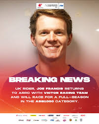 BreakingNews 🇬🇧 UK rider, Joe Francis returns to ARRC with Victor Racing  Team and will race for a full-season in the ASB1000 category. #ARRC  #IDEMITSU #FIMASIA #ASIAPOWER #GPSKBS #KBSMALAYSIA #RAKANMUDA
