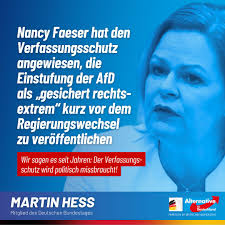 Nun bekannt gewordene interne E-Mails werfen ein erschreckendes Licht auf  das Vorgehen der ehemaligen Bundesinnenministerin Nancy Faeser (SPD) im  Zusammenhang mit der Einstufung der AfD als „gesichert  rechtsextremistisch“. Wenige Tage vor dem