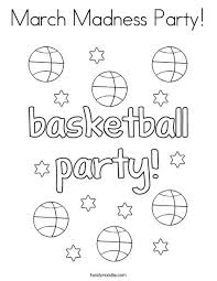 March Madness Party Coloring Page March Madness Parties March Madness Sports Coloring Pages