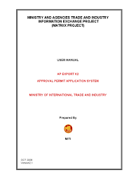 In a statement, kpdnhep explained that the companies could apply via the ministry of international. Ap Export K2 User Manual Miti Portable Document Format Application Software
