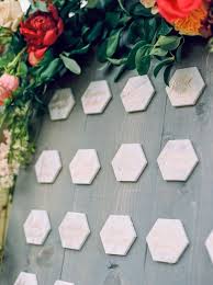 hexagon marble tiles for assigned seating wedding seating