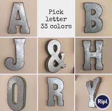 Extra Large Metal Letters Wall Decor Galvanized Metal Etsy In 2021 Metal Wall Letters Metal Letter Wall Decor Metal Letters
