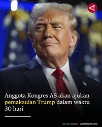 Anggota Kongres dari Partai Demokrat, Al Green, mengungkapkan rencananya  untuk mengajukan pemakzulan terhadap Presiden Amerika Serikat Donald Trump  dalam waktu 30 hari. Menurutnya, Trump tidak layak menjabat sebagai  presiden. "Dia (Trump) mengendalikan