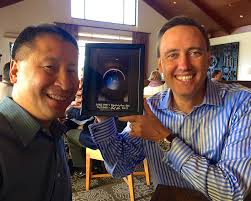 Ed Lu & his photo of Soyuz TMA-1 from the ISS, just before…