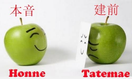 ???????? (Giới thiệu văn hóa Nhật - Kỳ 1) “HONNE” VÀ TATEMAE” ???? 本音（honne: thực  tâm - と建前（tatemae: bề ngoài), hay “sự tế nhị, lịch sự”, là một đặc điểm nổi  tiếng