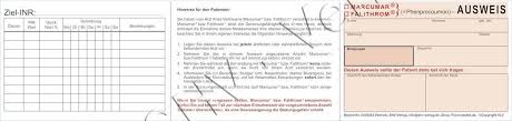 Kimber buchan roche marcumar ausweis bestellen transplantation roche in. Falithrom Behandlungsausweis Marcumar Falithrom Marcumar Ausweis Format A7 Quer Shv Verlag Webshop Formularzeit Fur Behorden Und Wirtschaft