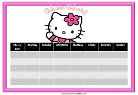 Free Printable Chore Charts For Girls