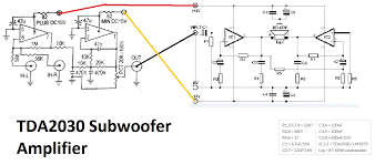 The amplifier circuit by ic tda2030 describe here is an audio amplifier with output power of 10w. Tda2030 Make For Subwoofer Amplifier Circuit Electronic Circuit