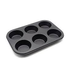 1pcs 6 Cup Non Stick Carbon Steel Shallow Muffin Cake Baking Pan Tray Tin Bakeware Baking Tool Muffin Pan Cupcake Mold Cake Mold