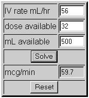 convert ml hr to mcg min