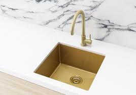 Onyzpily free shipping brushed brass 3.5 kitchen sink drain strainer sink with removable sink strainer basket and seal lid. Single Bowl Kitchen Sink In Brushed Gold Pvd With Nanotechnology