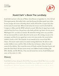 Roald Dahl`s Book The Landlady: [Essay Example], 1281 words GradesFixer