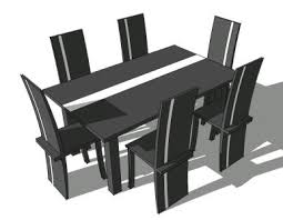 Object | dining table & chair. 3d Modern Dining Room In Skp Cad Download 79 15 Kb Bibliocad