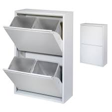 Son cubos de basura que van instalados en el interior del mueble y se extraen como un compartimento más de la cocina, pueden tener más de un módulo de reciclado. Papelera De Reciclaje Metalica Blanca 98 Cm 4 Cajones Cubo De Basura Contenedor De Cocina Para