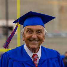 Ted Sams was denied a diploma over a book fine in 1962. He just walked the  stage.